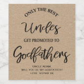 Modern Kraft Texture Godfather Voorstel Wijn Etiket (Enkel label)