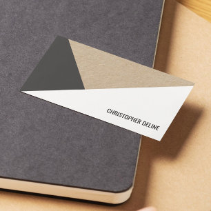 Modern Kraftpapier Grijs Witte Geometrisch Visitekaartje