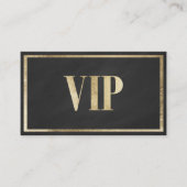Modern krijt zwart faux goud VIP kaart club lid Visitekaartje (Voorkant)
