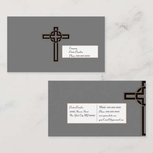 Modern kruis visitekaartje (Voorkant / Achterkant)