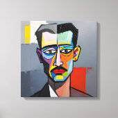 Modern kubistisch Man – kleurrijk Abstract portret Canvas Afdruk (Voorkant)