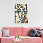 Modern kubistisch portret Abstract muurschildersdo Canvas Afdruk (Insitu (Woonkamer))