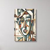Modern kubistisch portret Abstract muurschildersdo Canvas Afdruk (Voorkant)