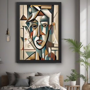 Modern kubistisch portret Abstract Wall Art poster Perfect Poster