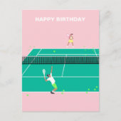 Modern Kunst Tennis Wedstrijd Speler Gefeliciteerd Briefkaart (Voorkant)