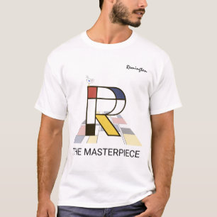 modern kunstmonogram en koehandel - letter "R" T-shirt