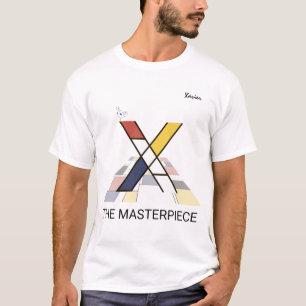 modern kunstmonogram en kosvogel - letter " x " t-shirt