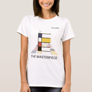 modern kunstmonogram en stutvogel - letter E T-shirt