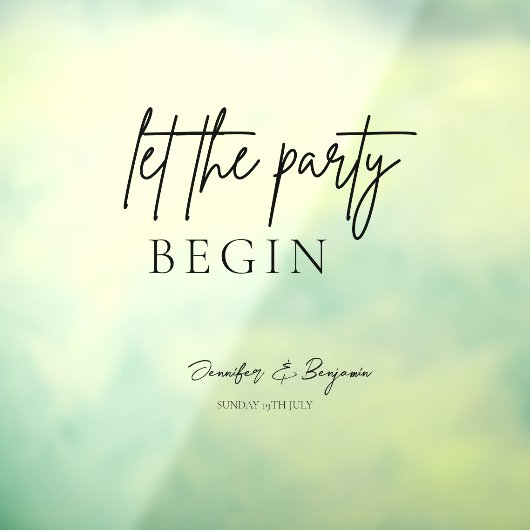 Modern Laat het feest beginnen met bruiloft welkom Raamsticker (Vel 3)