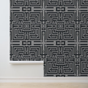 Modern labyrint: gestroomlijnde geometrische art d behang