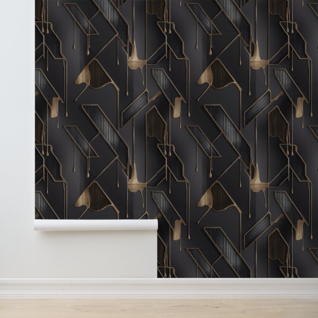 Modern Labyrinth No. 3 (Metallic) Luxury Behang (Applicatie)