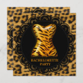 MODERN LACE ANIMAAL AFDRUKBACHELORETTE PARTIJ INVI KAART (Voorkant / Achterkant)