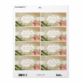 Modern  Lace Tea Sined Hydrangea n Rozen Etiket (Full Sheet)