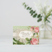 Modern  Lace Tea Sined Hydrangea n Rozen Informatiekaartje (Staand voorkant)