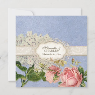 Modern  Lace Tea Sined Hydrangea n Rozen Kaart
