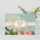 Modern Lace Tea Sined Hydrangea n Rozen Kaart (Staand voorkant)