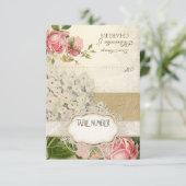Modern Lace Tea Sined Hydrangea n Rozen Kaart (Staand voorkant)