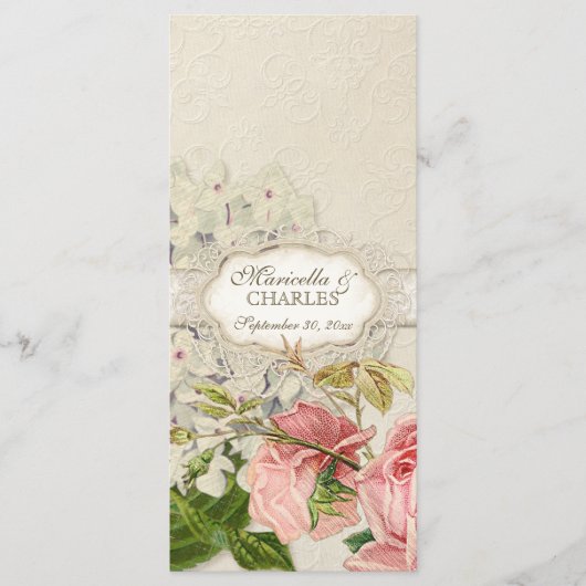 Modern Lace Tea Sined Hydrangea n Rozen Menu (Voorkant)