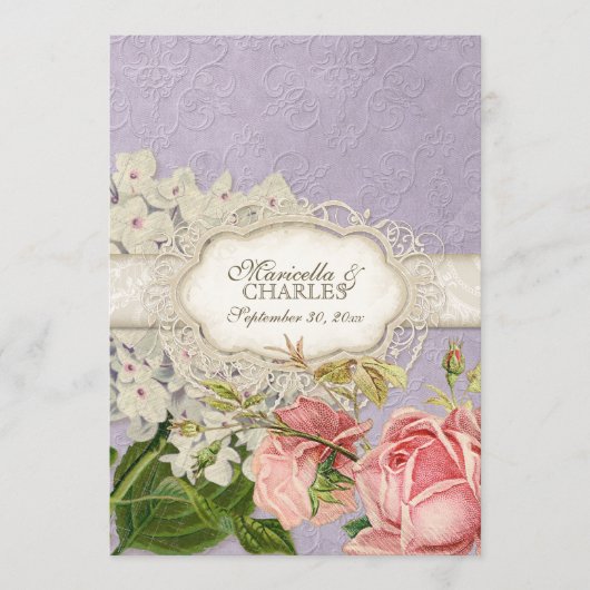 Modern  Lace Tea Sined Hydrangea n Rozen Menu (Voorkant)