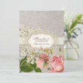 Modern Lace Tea Sined Hydrangea n Rozen Menu (Staand voorkant)