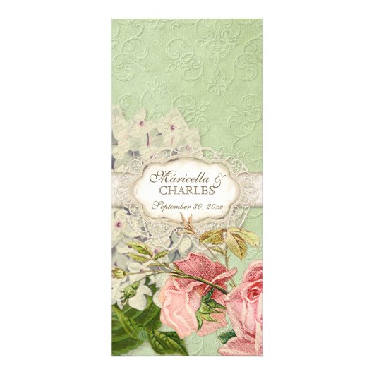 Modern  Lace Tea Sined Hydrangea n Rozen Reclamekaart (Voorkant)