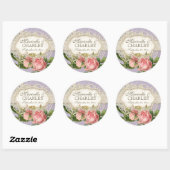 Modern  Lace Tea Sined Hydrangea n Rozen Ronde Sticker (Vel)