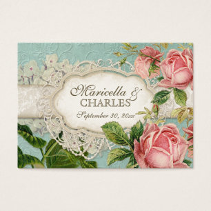 Modern Lace Tea Sined Hydrangea n Rozen Visitekaartje