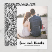 Modern Lace Wedding Love and Bedankt Foto (Voorkant / Achterkant)