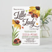 Modern Lady Bug Baby shower Kaart (Staand voorkant)