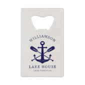 Modern Lake House Nom de famille Nautique | bleu m (Devant)