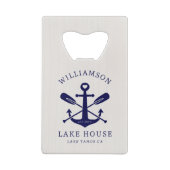 Modern Lake House Nom de famille Nautique | bleu m (Dos)