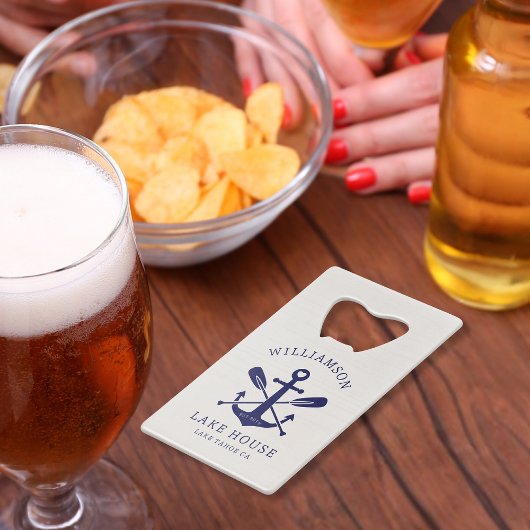 Modern Lake House Nom de famille Nautique | bleu m