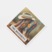 Modern land Westerne bruiloft cowboylaarzen Servet (Hoek)