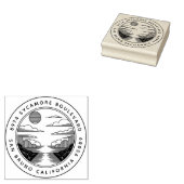 Modern Landscape Wooden Return Address Stamp Rubberstempel (Gestempeld)
