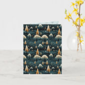 Modern Landschap Kerstmis Kaart (Gele Bloem)