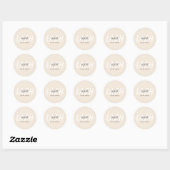 Modern lash stylist beige ronde sticker (Vel)