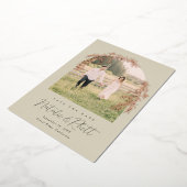 Modern Laurel Leaf Archway Wedding Save the Date F Folie Uitnodiging (Gedraaid)
