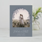 Modern Laurel Leaf Archway Wedding Save the Date Folie Uitnodiging (Staand Voorkant)