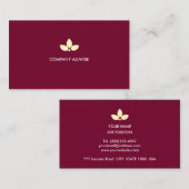 Modern Laurel Leaves over Bourgogne Visitekaartje (Voorkant / Achterkant)