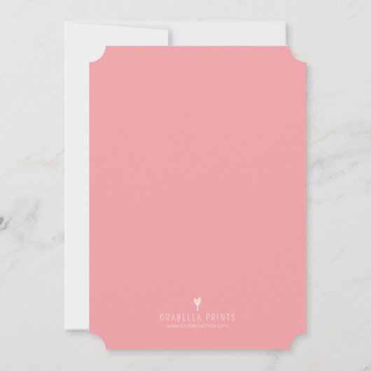 Modern Laurel sparen de Datum Fotokaart/Roze Save The Date (Achterkant)