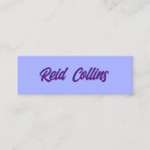 Modern Lavendel en Paarse Bold Script Mini Visitekaartje (Voorkant)