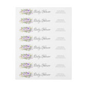Modern Lavendel Flowers Baby shower label (Vel)