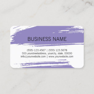 Modern lavender Brush Stroke Paint Visitekaartje