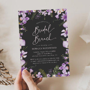 Modern Lavender Floral Bridal Brunch Shower Kaart