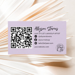 modern lavender hair make - up foto logo qr code visitekaartje