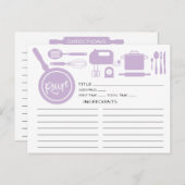 Modern Lavender Kitchen Utils Recipe Card Briefkaart (Voorkant / Achterkant)