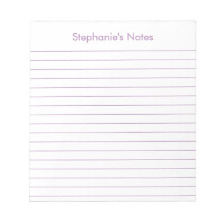 Modern Lavender Lined Personalized Notitieblok