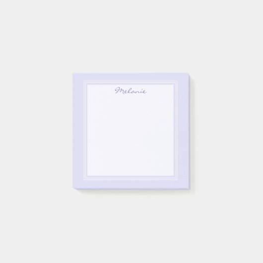 Modern Lavender Paars Lila wit rand script Post-it® Notes (Voorkant)