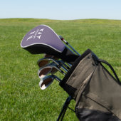Modern Lavender Paars Minimalist Monogram Naam Golfheadcover (Insitu)