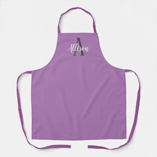 Modern Lavender Paars Monogram op persoonlijke tit Schort (Voorkant)